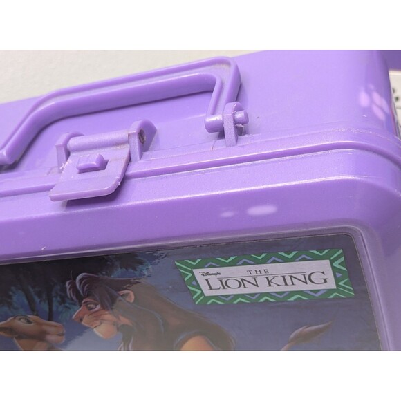 Disney Lion King Lunchbox & Thermos Set Aladdin Plastic Vintage USA 90s - Picture 2 of 15